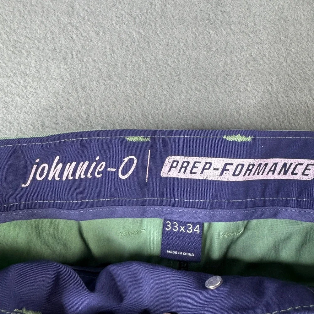 johnnie o Mens PREP-FORMANCE Kiwi Green Chino Pants 33x34 JMPA1200 Golf Stretch - Picture 5 of 10